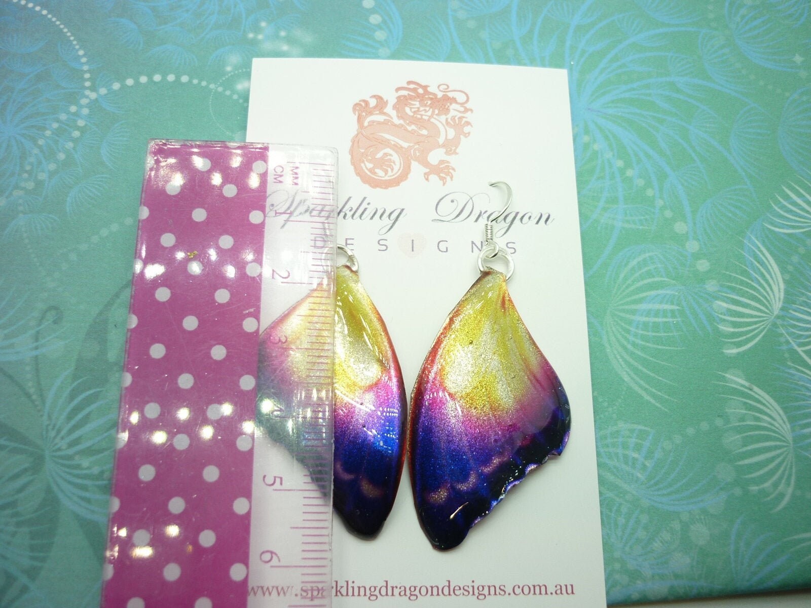 Butterfly Earrings Mystic Sunset – Fairy Jewellery Fun Gift for her, Fairy Wing