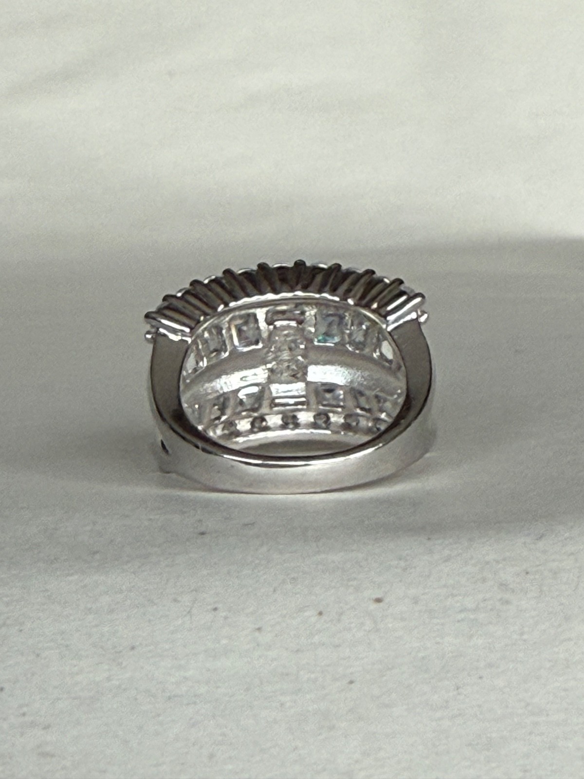 PAJ 925 sterling silver CZ high quality Vintage Cocktail ring very flashy size 5