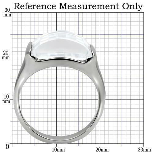 TK100 – High polished (no plating) Stainless Steel Ring with AAA Grade CZ in