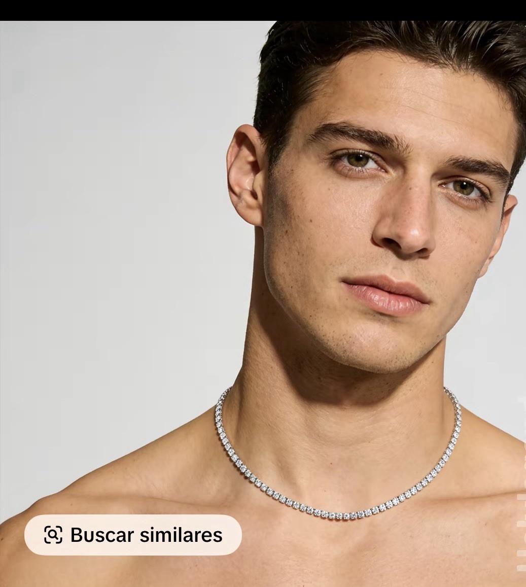 Chain Luxury Sparkling Diamond Necklace 3mm Width, Exquisite C 22inch
