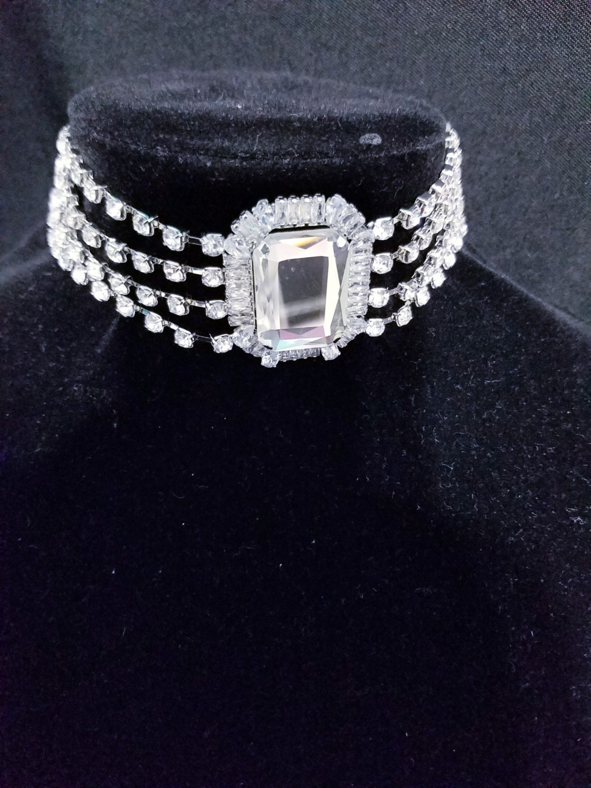 Clear Crystal Choker Rhinestone Crystal Necklace Bridal Prom Pageant Jewelry