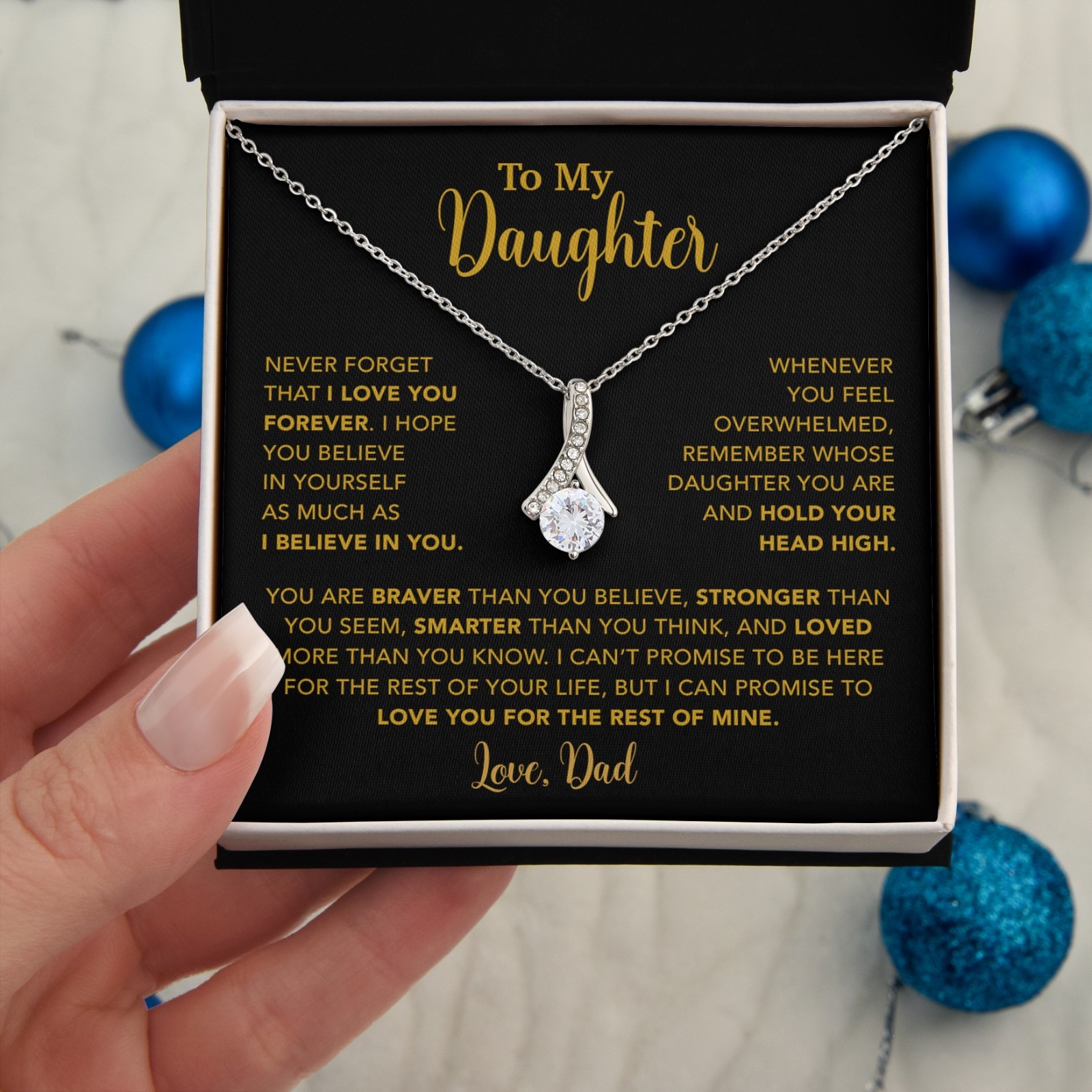 To My Daughter Necklace, Gift for Daughter from Dad, Father Daughter Necklace