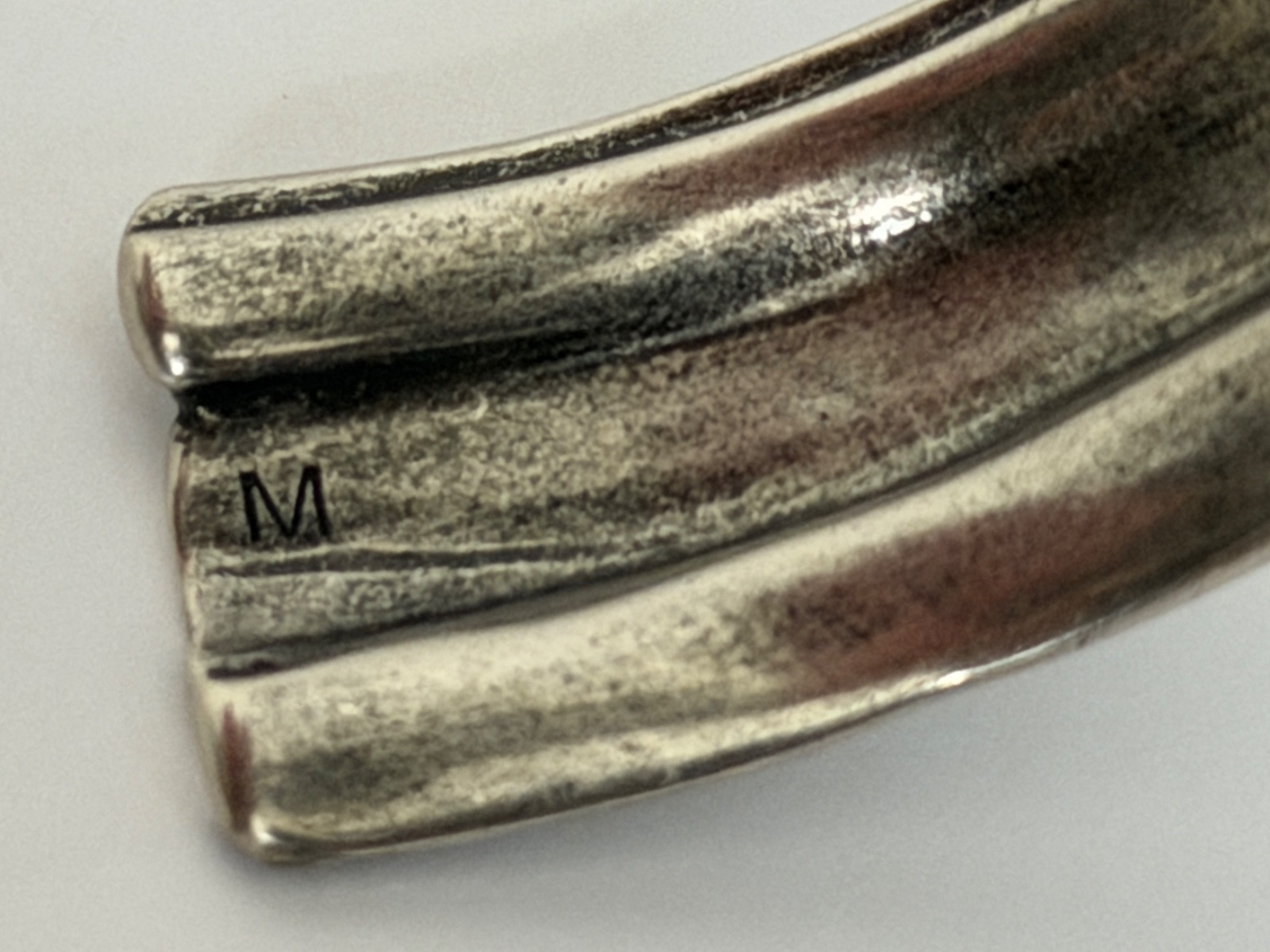 NWT Saint Laurent YSL Triple Knotted Antique Silver Brass Cuff Bracelet M $895