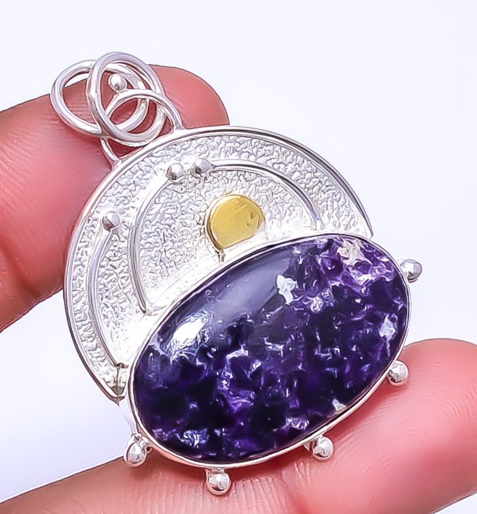 Lepidolite – San Diego 925 Sterling Silver Pendant 1.72″ P42, Christmas Gift