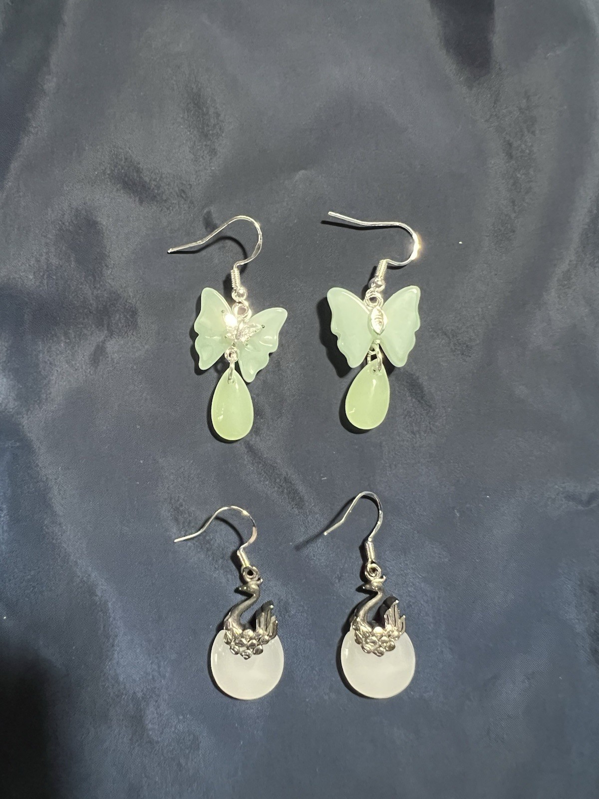 925 Sterling Silver Butterfly Dangle Peacock Earrings Lot 2