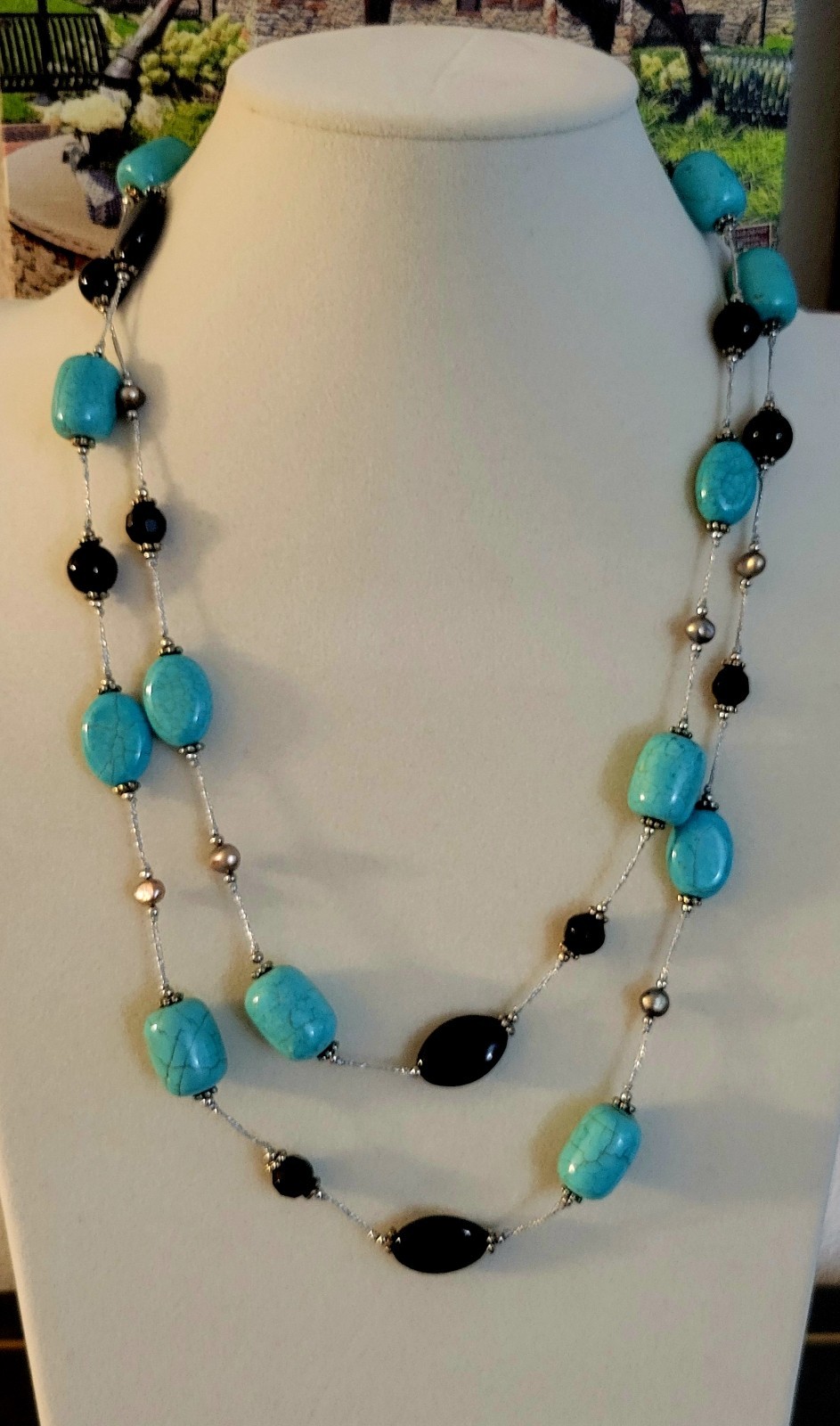 Estate REAL TURQUOISE Vintage Necklace by PARK LANE “Tropics” D-103