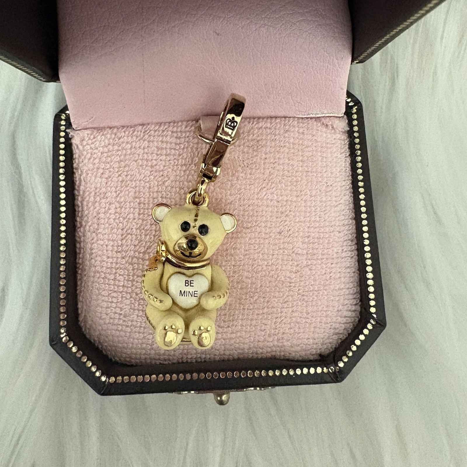 Authentic Juicy Couture Be Mine Valentine Teddy Bear Charm NEW W/Box