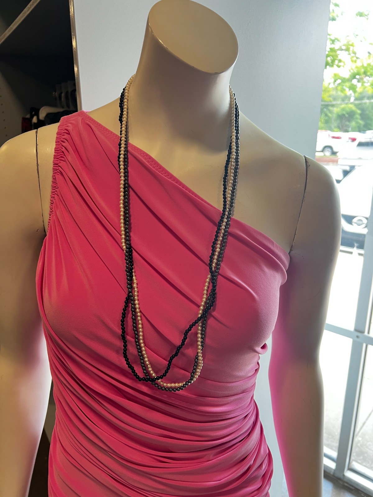 Orazu Black, White & Grey Beaded Multi Strand Necklace