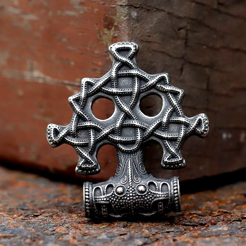 Viking Hiddensee Cross Celtic Knot Necklace Stainless Steel Necklace