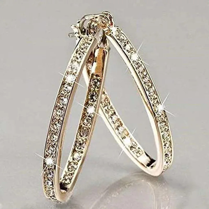 1 pair of simple large ring earrings with fashion temperament, feminine… –