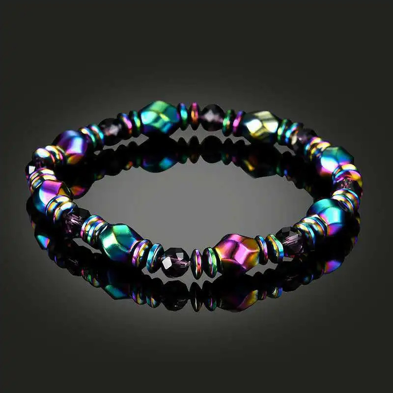 Colored Magnetic Energy Natural Stone Bracelet Men Health Care Therapy Slimming