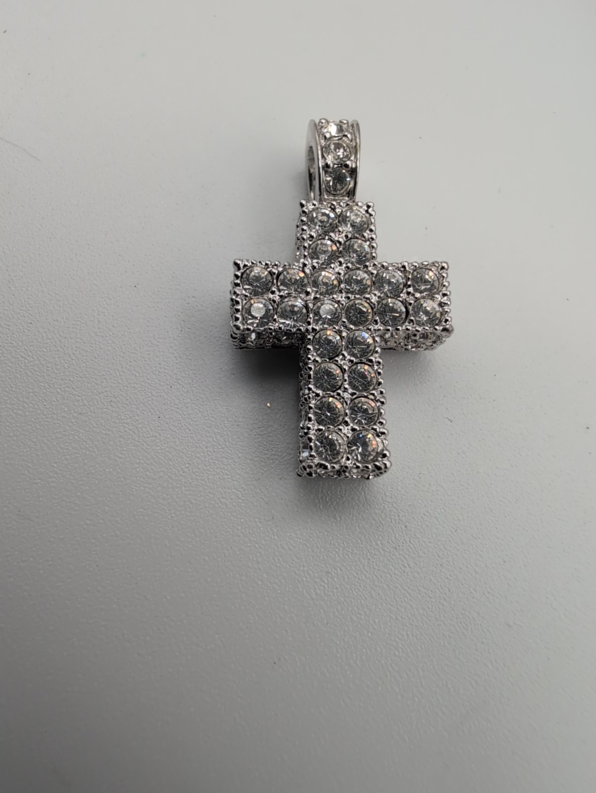 Swarovski Rhodium Plated Crystal pavé Cross Pendant