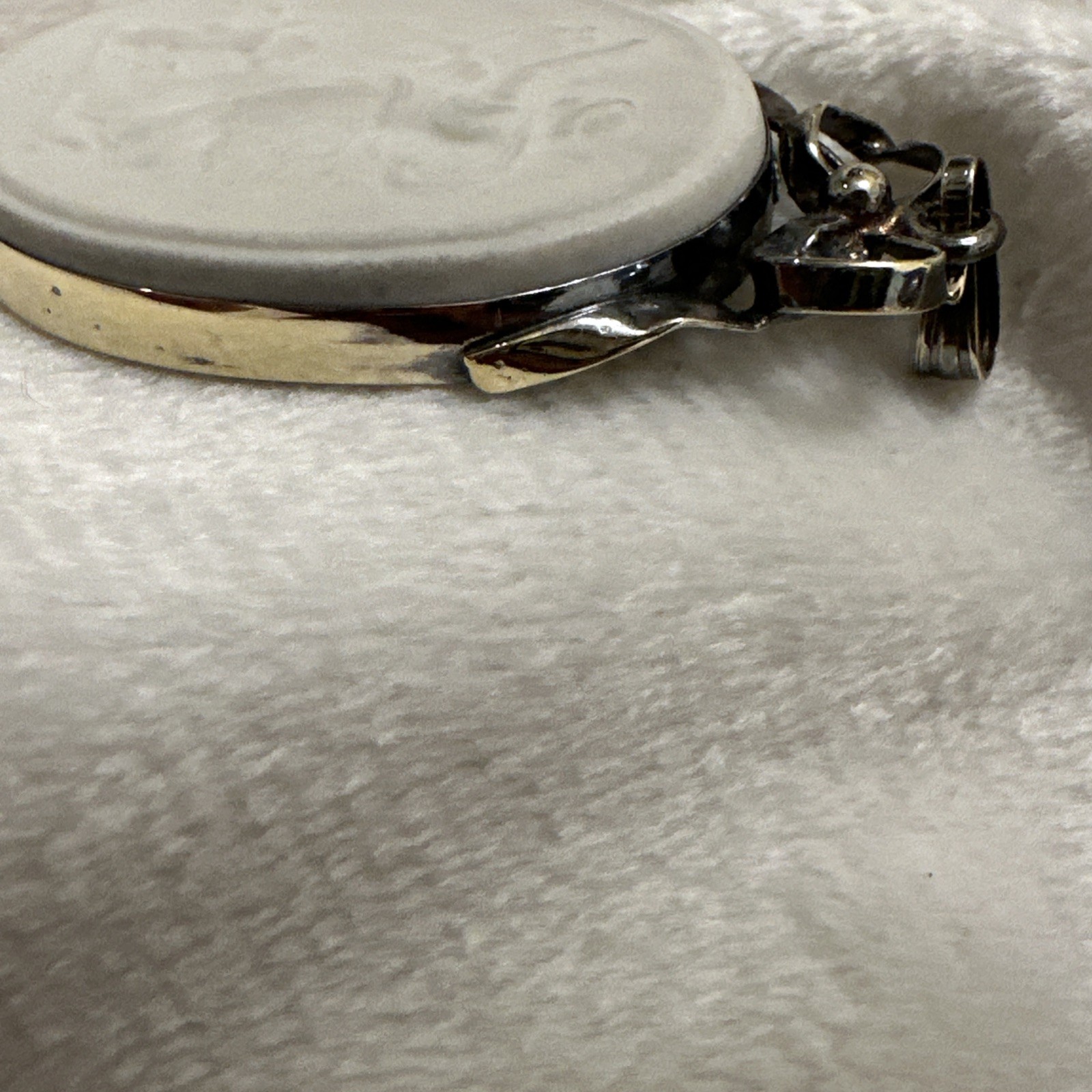 Wedgwood White Jasperware Pendant Sterling Silver Mother Love SEE DESCRIPTION
