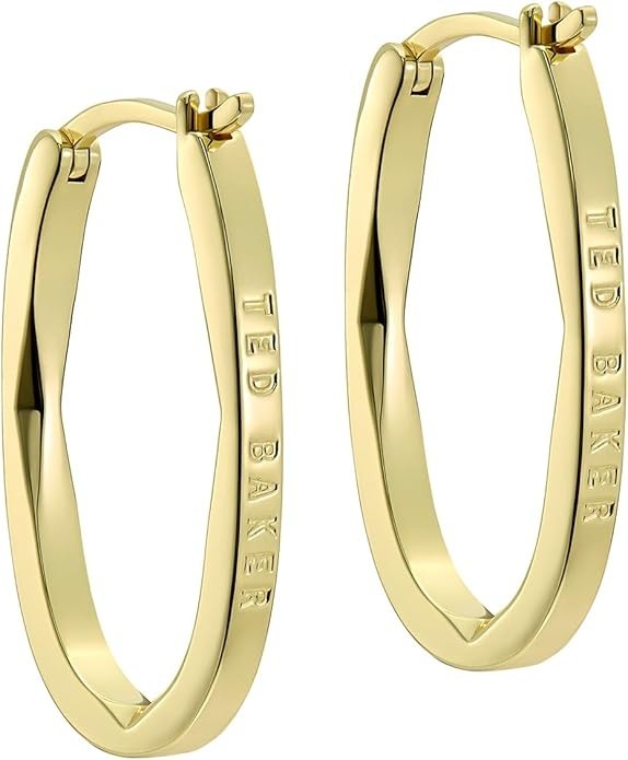 Ted Baker London Shivanna Crystal Shimmer Hoop Earrings 3.1cm Gold Plated Brass