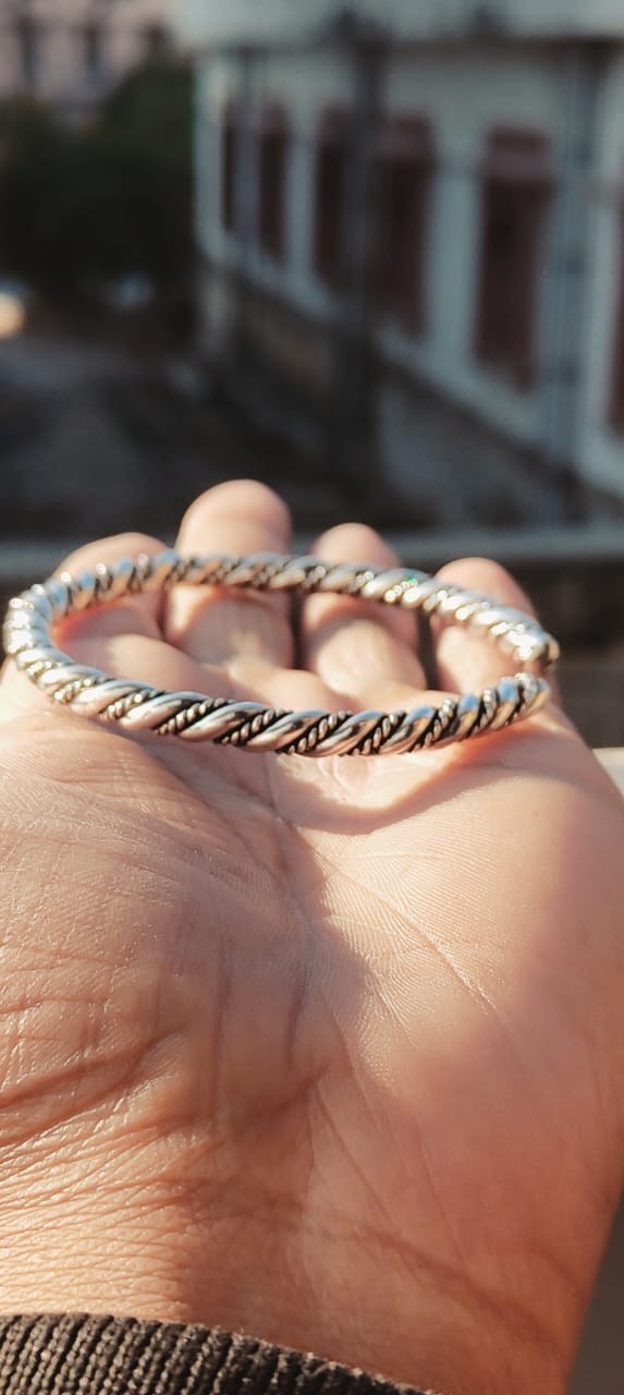 925 Silver Rope Twist Open Cuff Bracelet Handmade Jewelry Twisted Rope Cuff