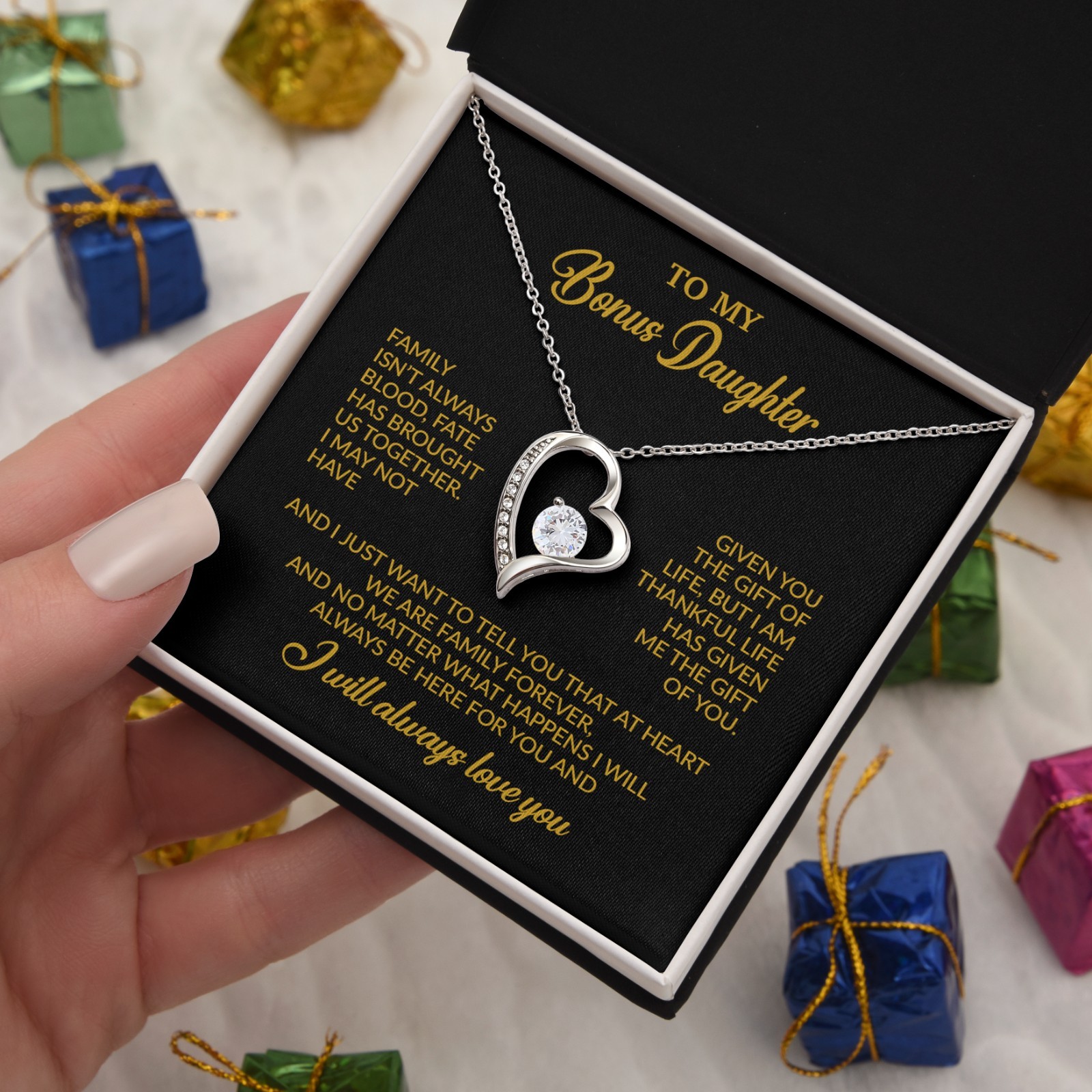 To My Bonus Daughter Necklace, Gift for Bonus Daughter, Step Daughter Birthday