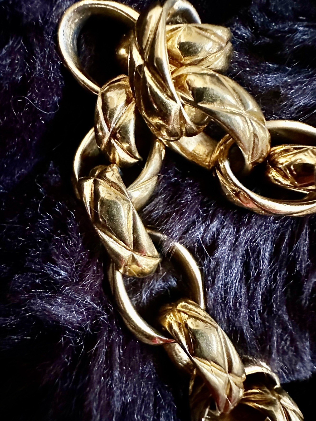 CHANEL Bracelet Bangle Coco CC Mark Vintage Gold Logo Chain F/S Turnlock