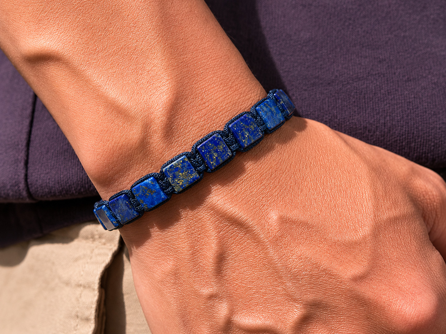 Natural Lapis Lazuli Bracelet Healing Protection Stone Bracelet for Men Women