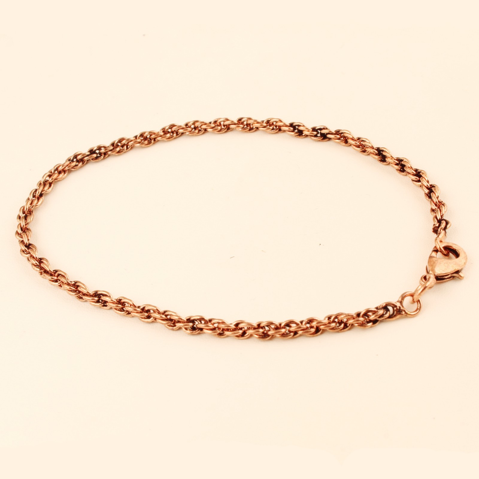 Oxidized Copper Rope Chain Bracelet,100% Copper, Solid Bracelet Thickness 3mm