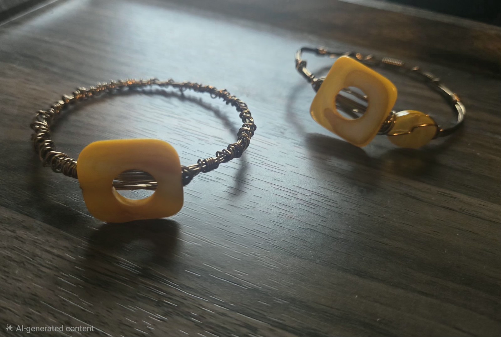 Wire Wrapped Bracelet With Pendant Lot of 2