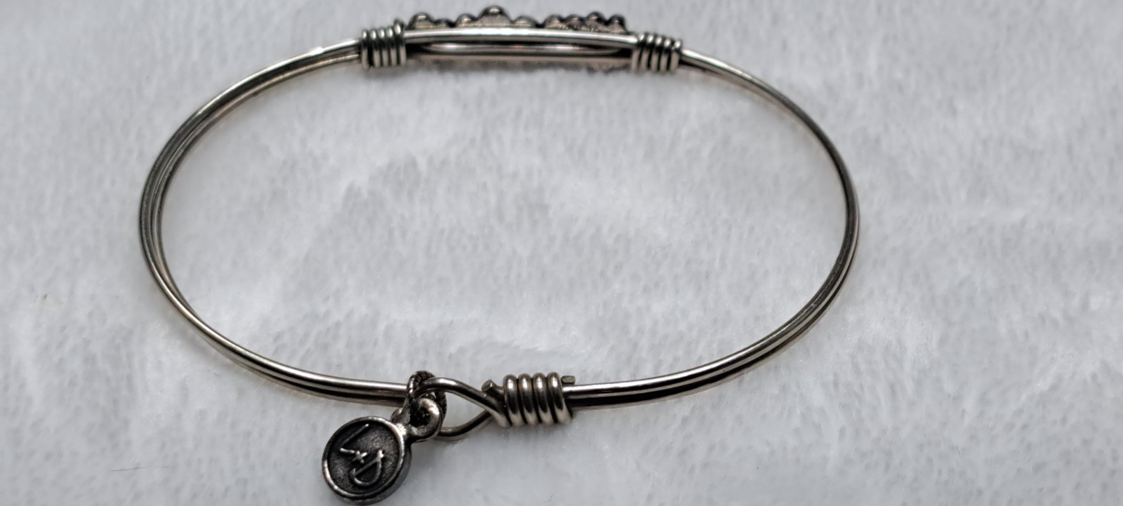 Luca +Danni Heart Medley Bangle Crystals Reds Pinks Silver Tone Regular Size