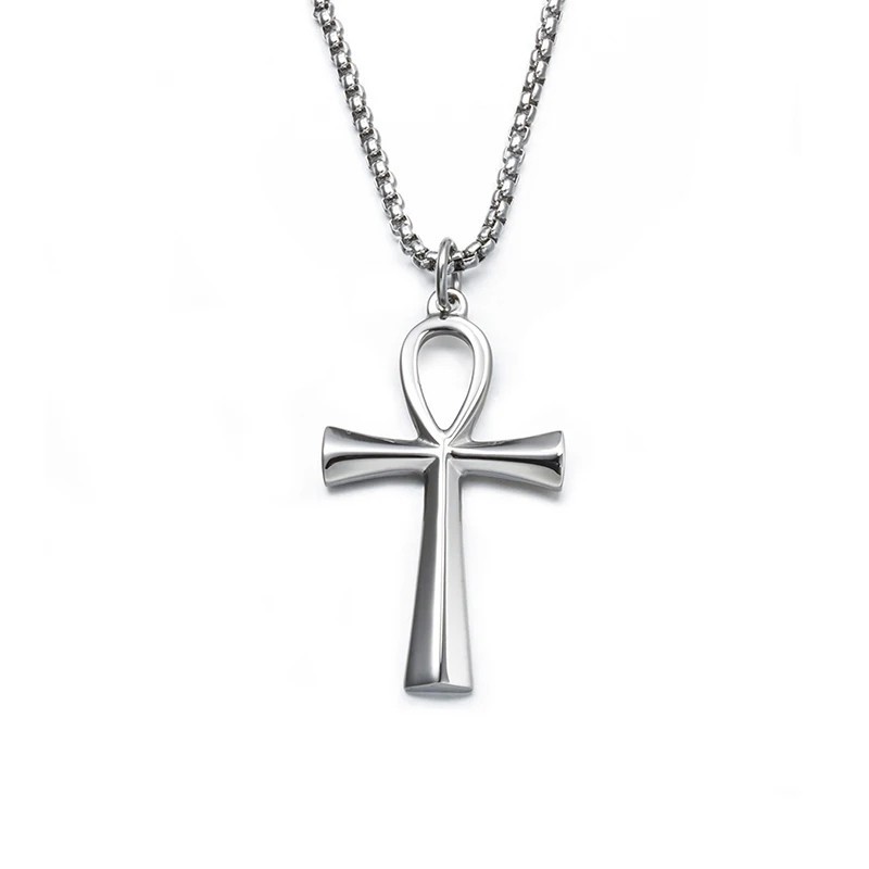 Ancient Egyptian Ankh Key of Life Necklace Stainless Steel Protection Amulet