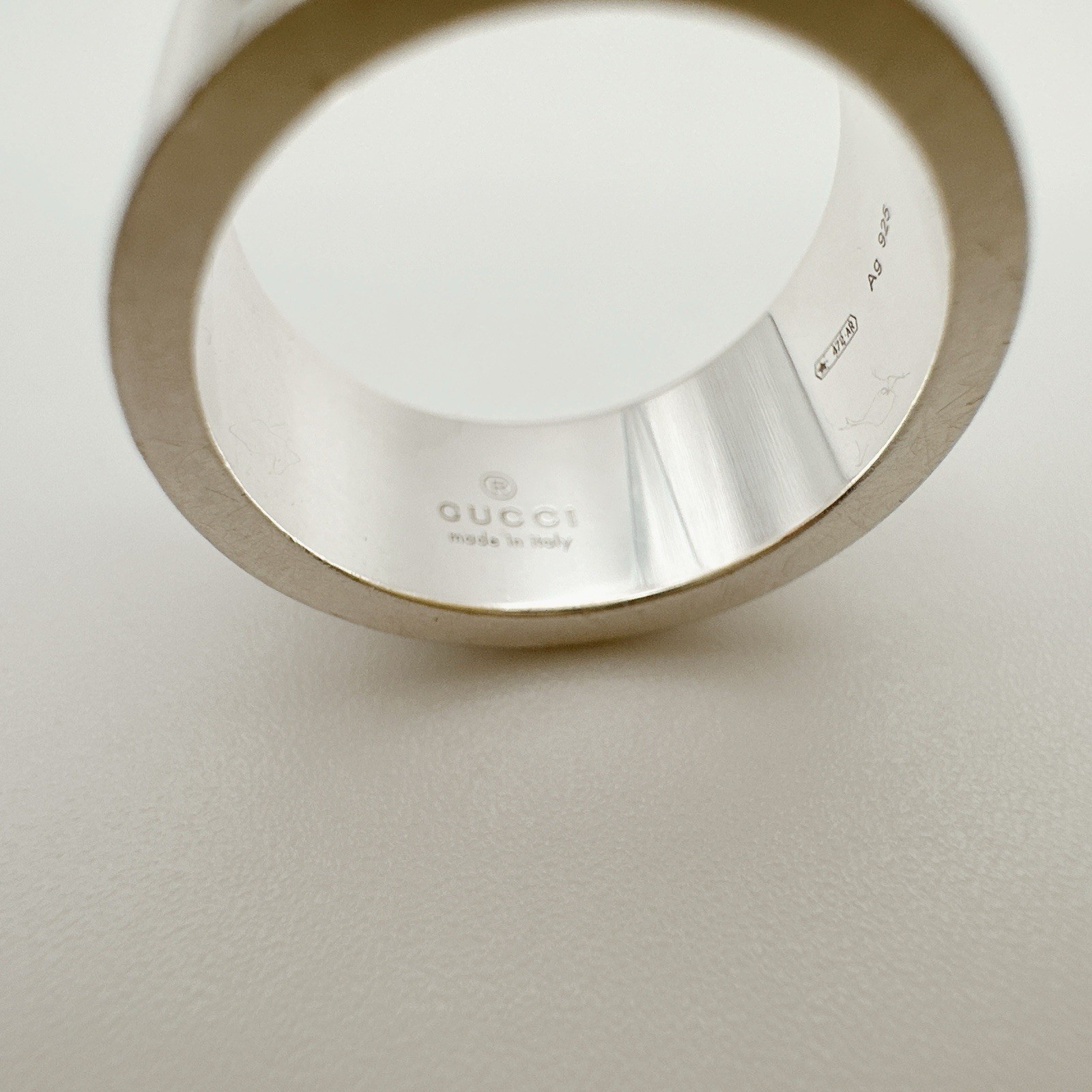 GUCCI Branded G Ring Silver SV 925 Size Marked 11 Fits JP 10.5 US 5.75 EU 50.5