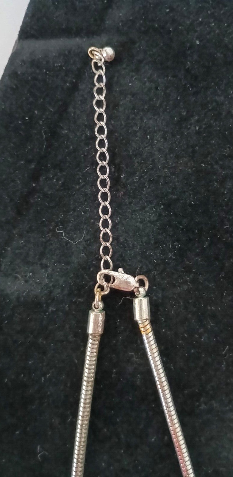 Vintage Fashion Necklace Pretty Enameled Metal Beads on a Silver Tone Chain