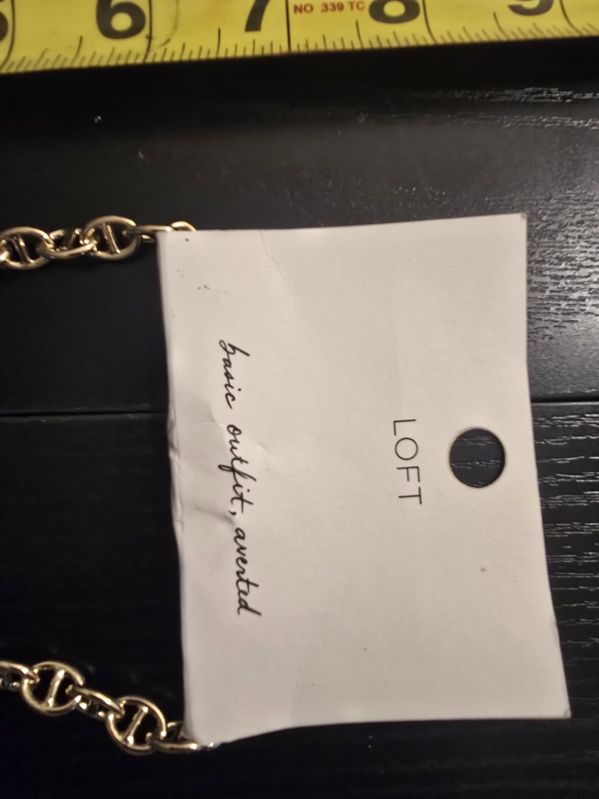 LOFT Gold Tone Oval Link Chain Toggle Necklace 18 in Fashion Costume Jewelry