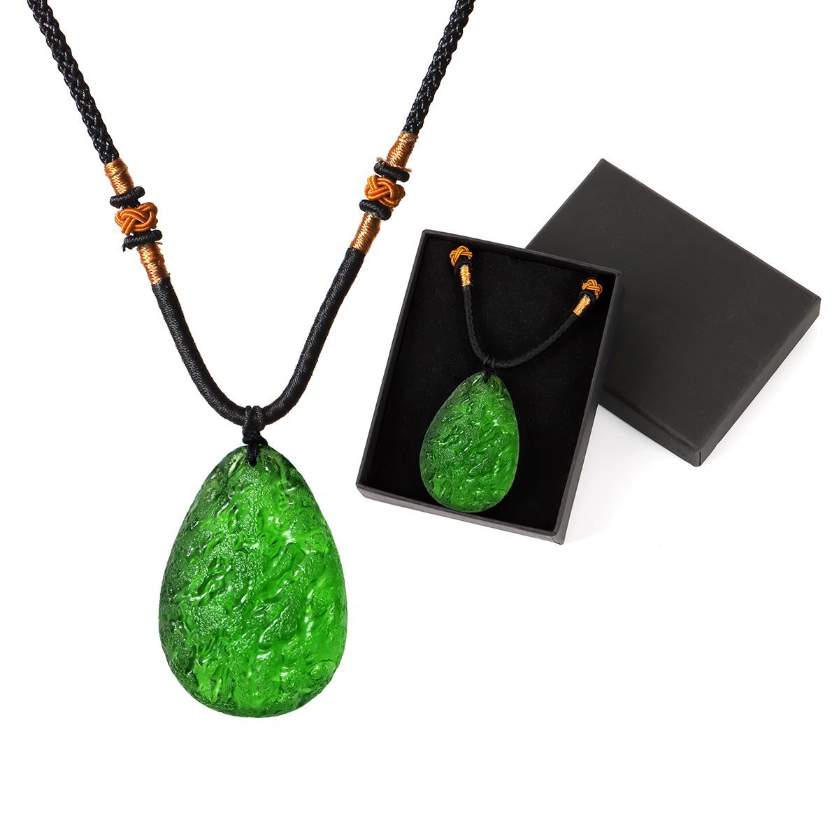 Green Natural Crystal Pendant Gem Moldavite Meteorite Impact Healing Necklace US