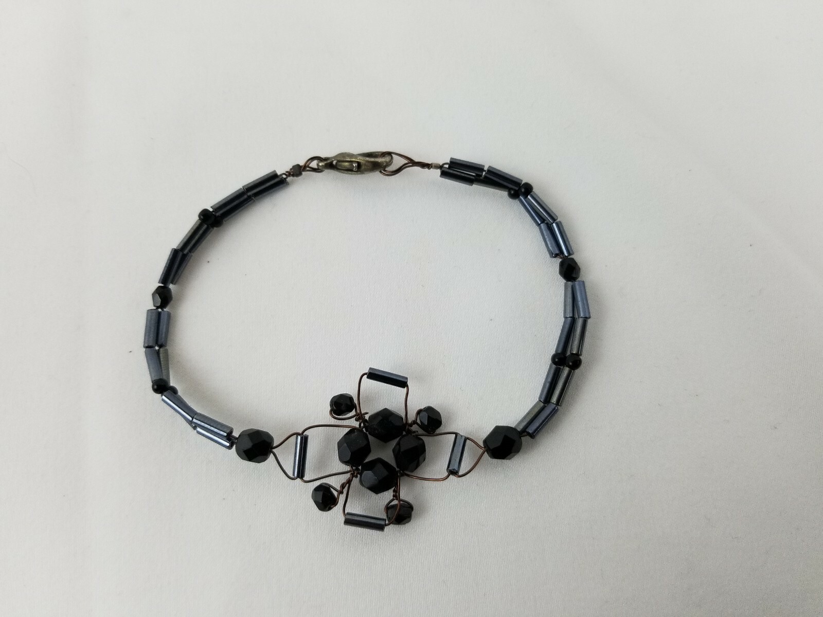 Black & Blue Beaded Wired Bracelet For Any Occasion