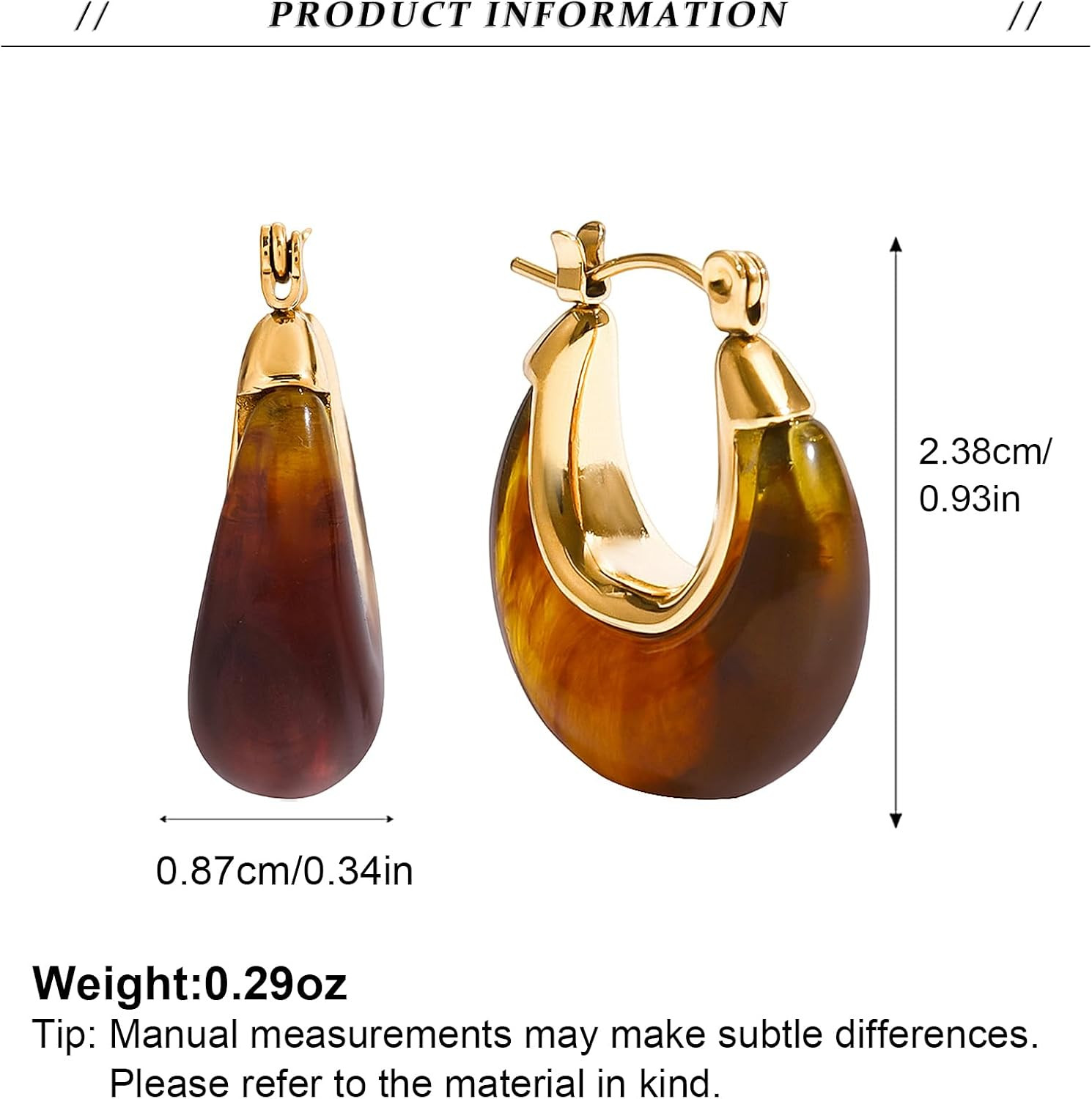Chunky Brown Green Black White Amber Dangle Drop Earrings for Women, Vintage Amb