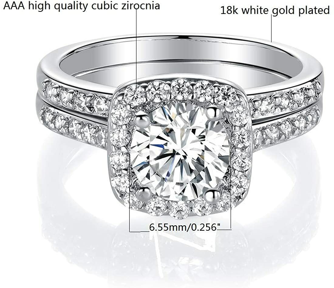 SHE WILL LOVE! White Gold Ring Size 5.5 Womens Ring CZ Engagement Anniversary