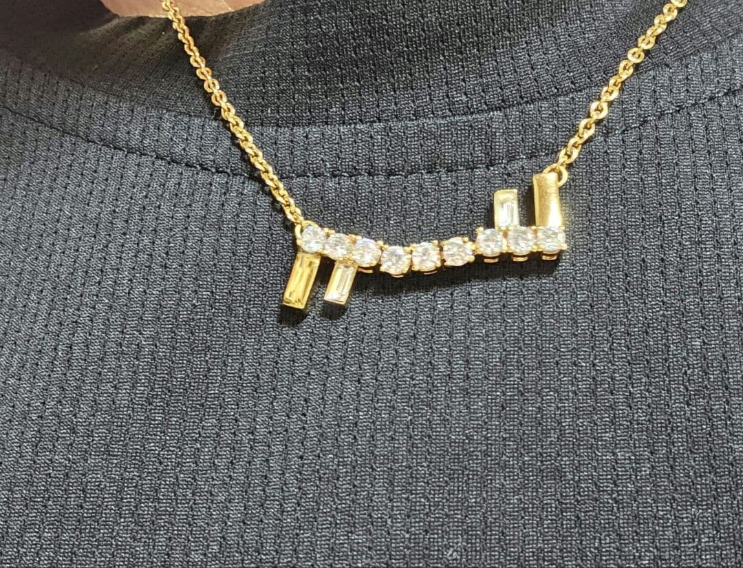 Fendi First Necklace Logo Necklace Gold Crystal Women’s Accessory