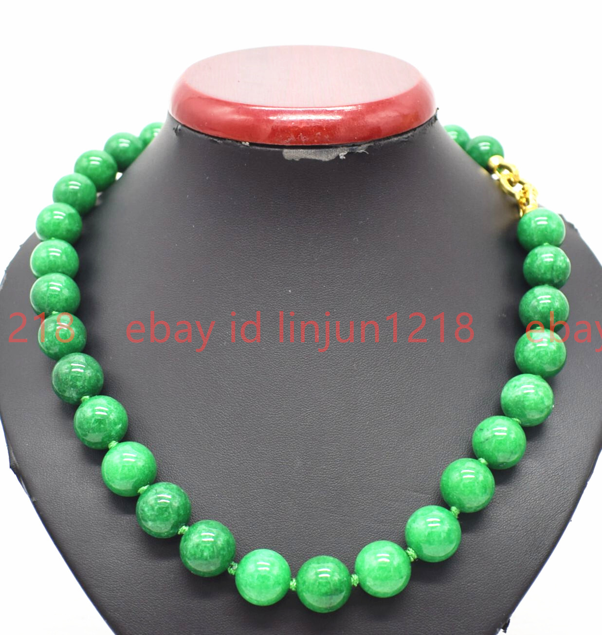 Beautiful Natural 8mm 10mm 12mm Green Jade Gemstone Round Beads Necklace 18-36″