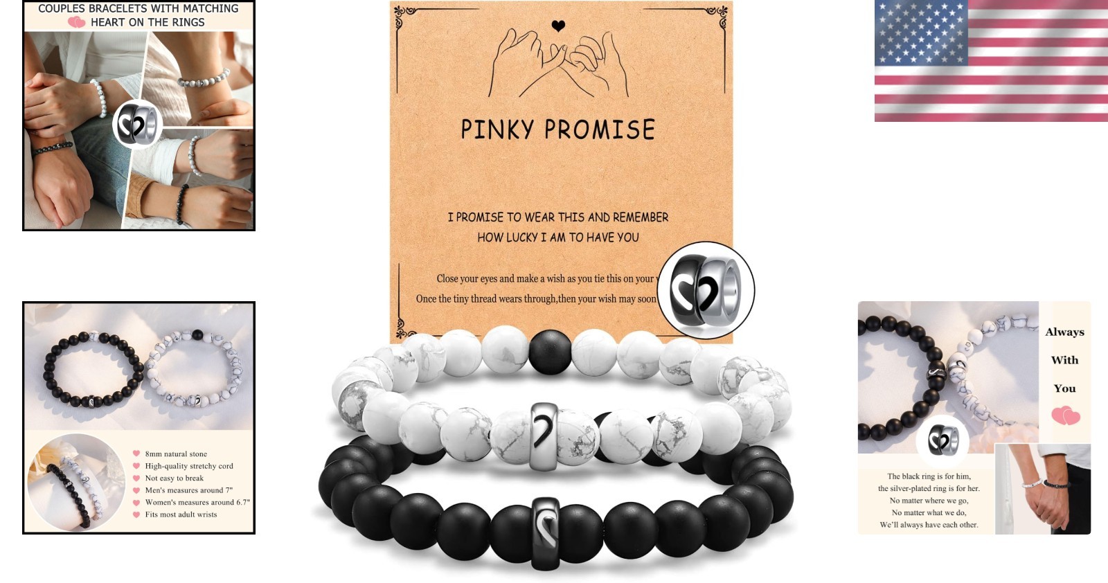 Pinky Promise Couples Bracelets with Heart Design – Gifts for Any Occasion
