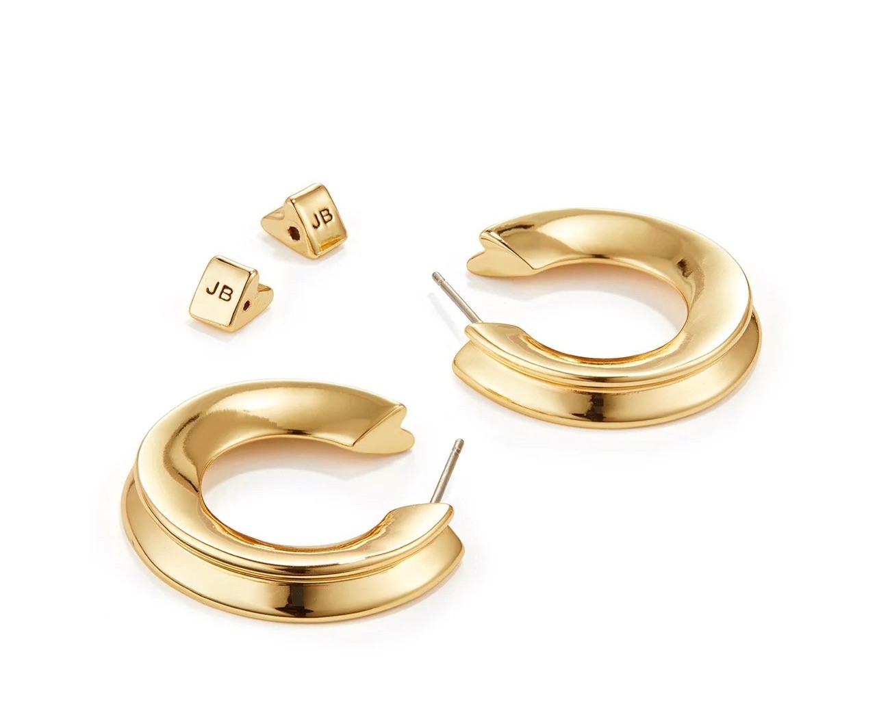JENNY BIRD 14K Gold Dipped Hidden Heart Hoop Earrings