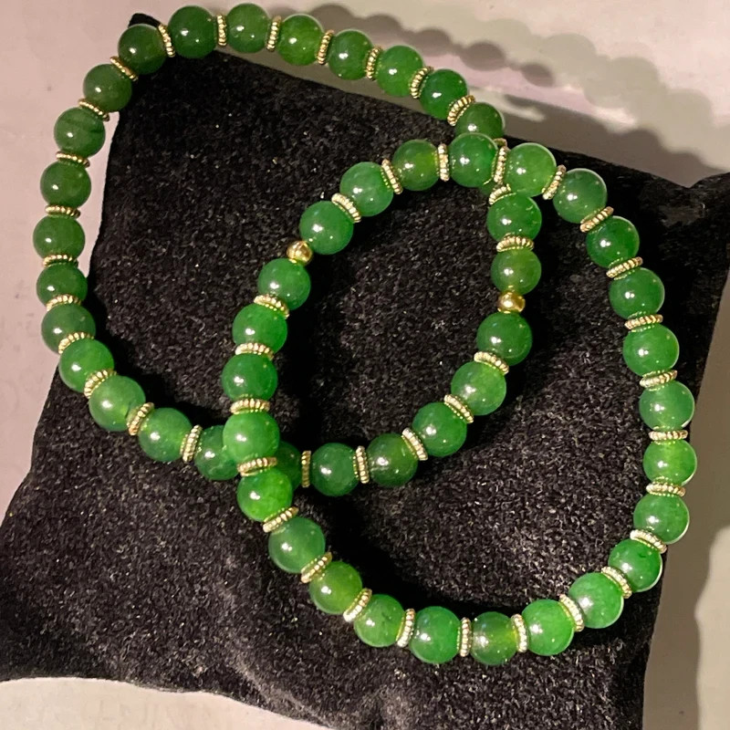 Jade Gemstone Bead Abundance Money Bracelet 6mm Crystal Healing Good Luck Gifts