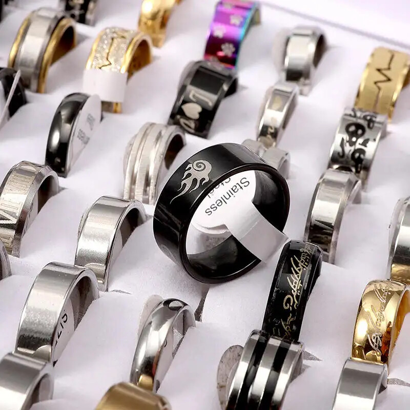 100X MIX LOT Stainless Steel rings Wholesale Men Women Gift Fashion Jewelry lot