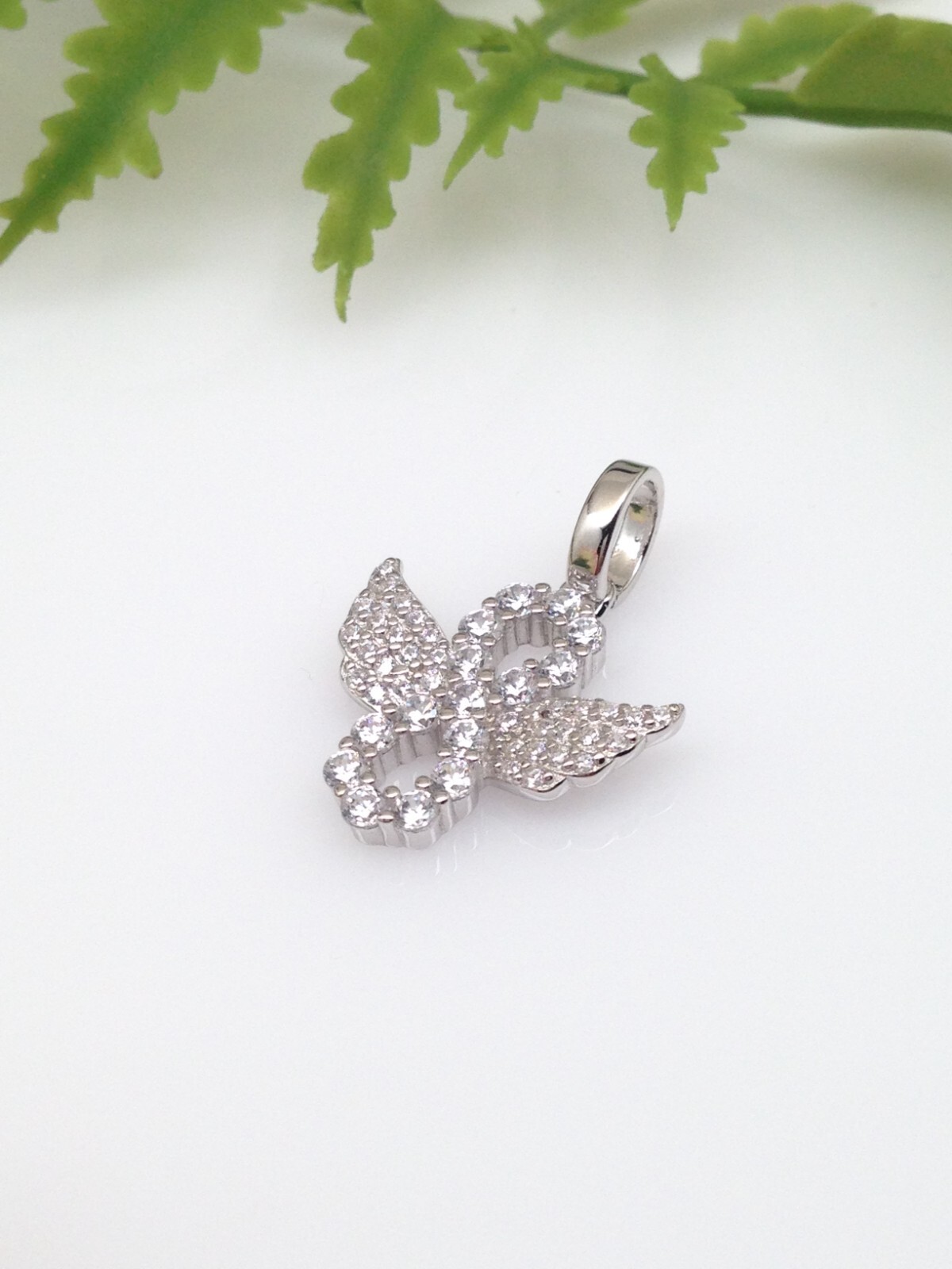925 Sterling Silver CZ Angel Wings Infinity Pendant Women 15mm0.59″/22mm0.87″