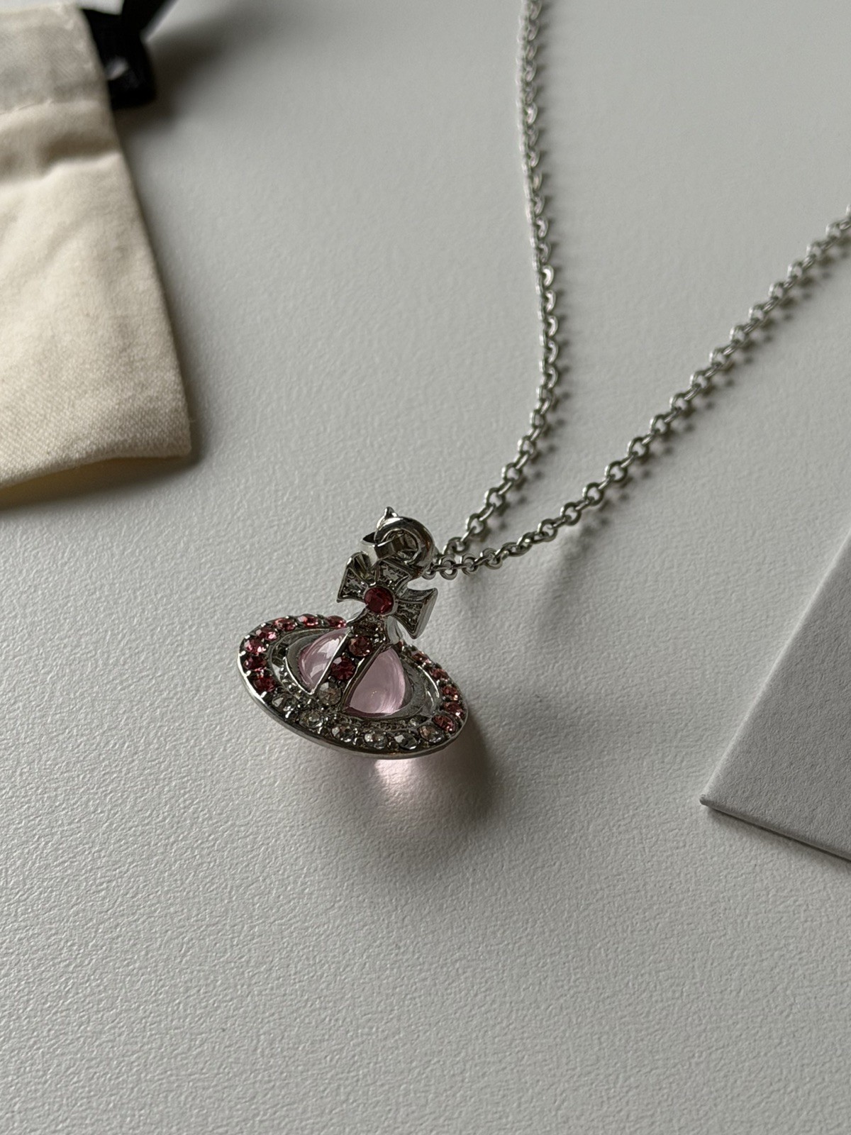 VW Orb Pendant Necklace – Pink