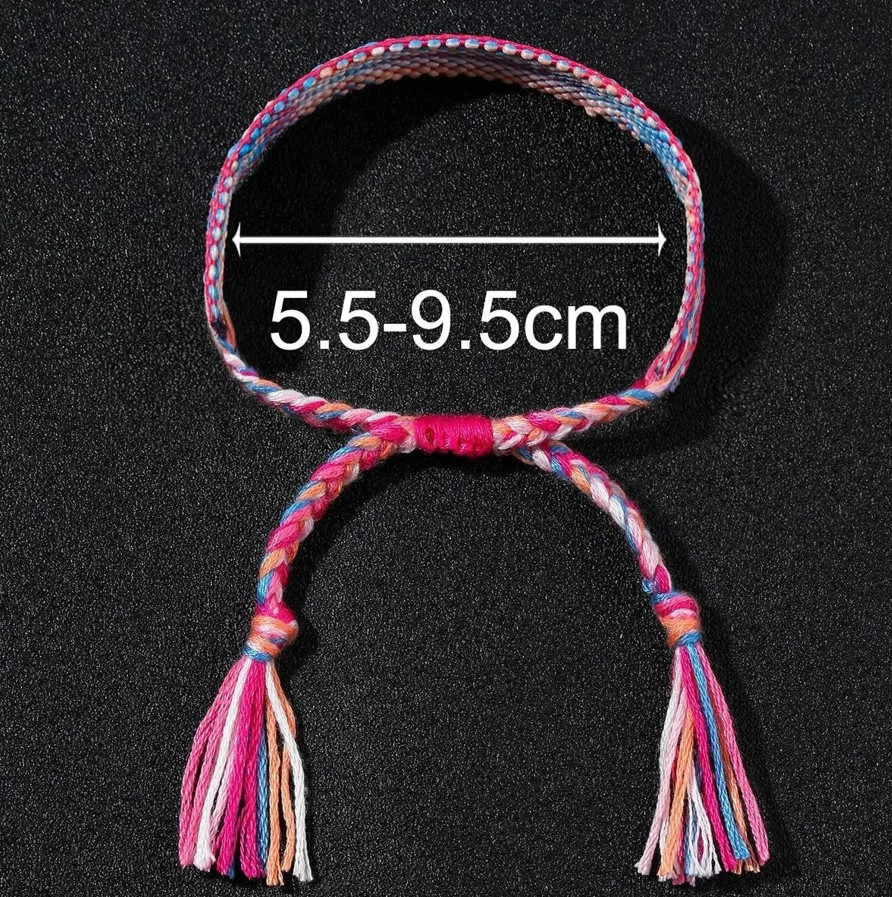 12pcs Bohemian Woven Friendship Bracelets Adjustable String Bracelet Set – NEW