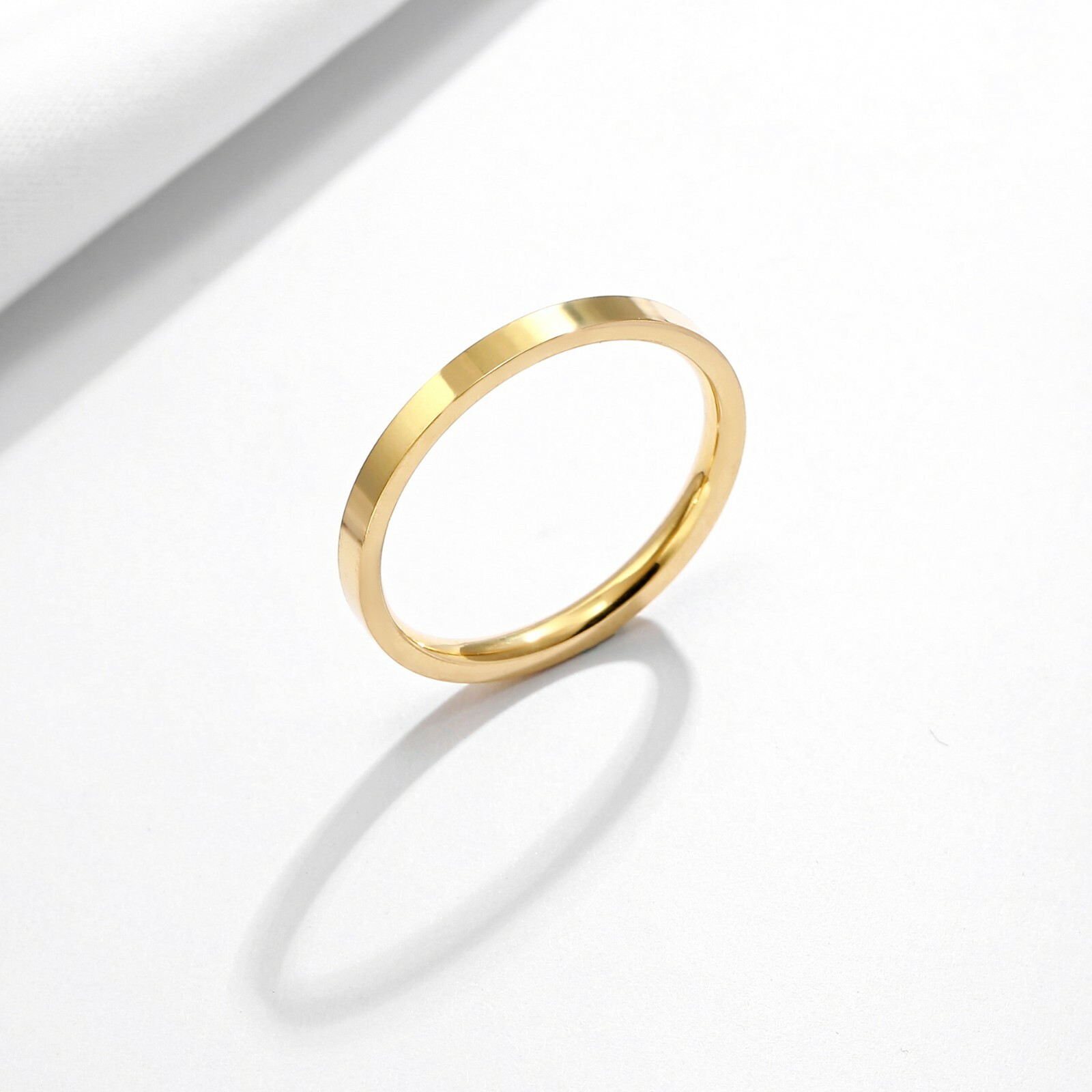 Womens 3mm Thin Simple Ring Plain Band Trendy Jewelry Stainless Steel Size 5-9