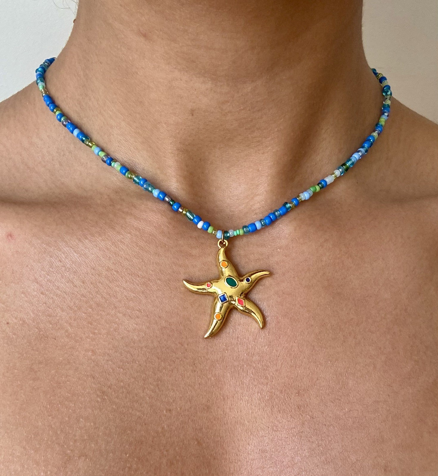 Stunning summer holiday vibe beaded necklace