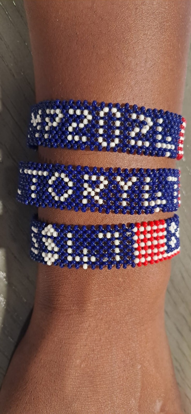 Trump Beaded Bracelet Red White and Blue 3 Piece