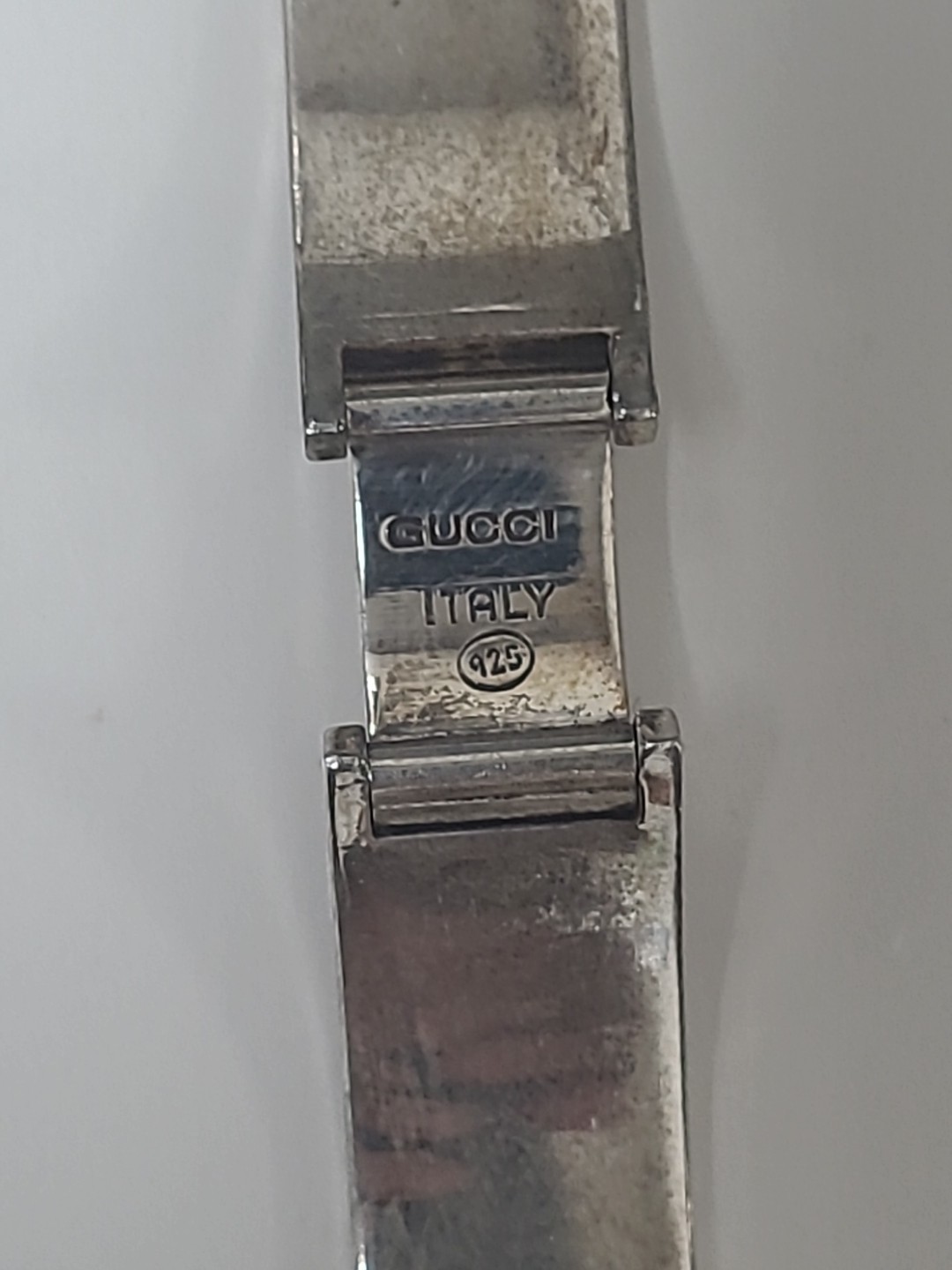 Gucci 1970 Mlano Silver Buckle Bracelet Unique ,Rare 2 Color Enamel ,used