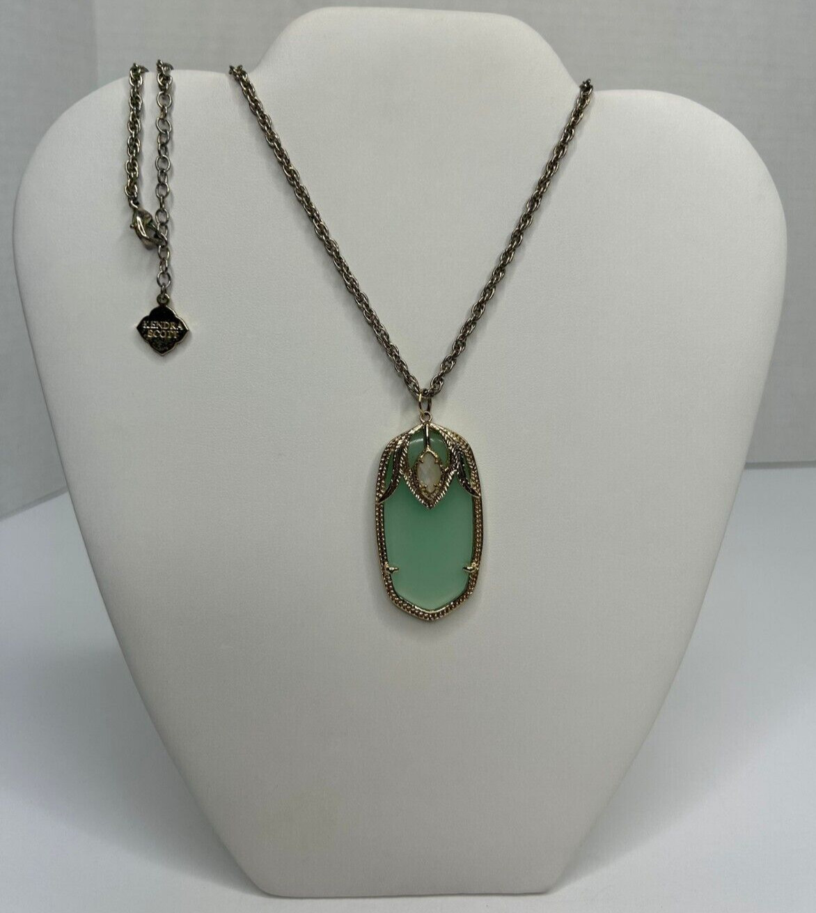 Kendrea Scott Necklace 30in Gold Tone Mint Green Chalcedony Roxanne Darby Rae