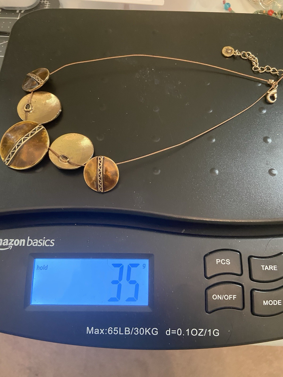 Ikita Necklace Copper Gold Tone 16 Inch Branded