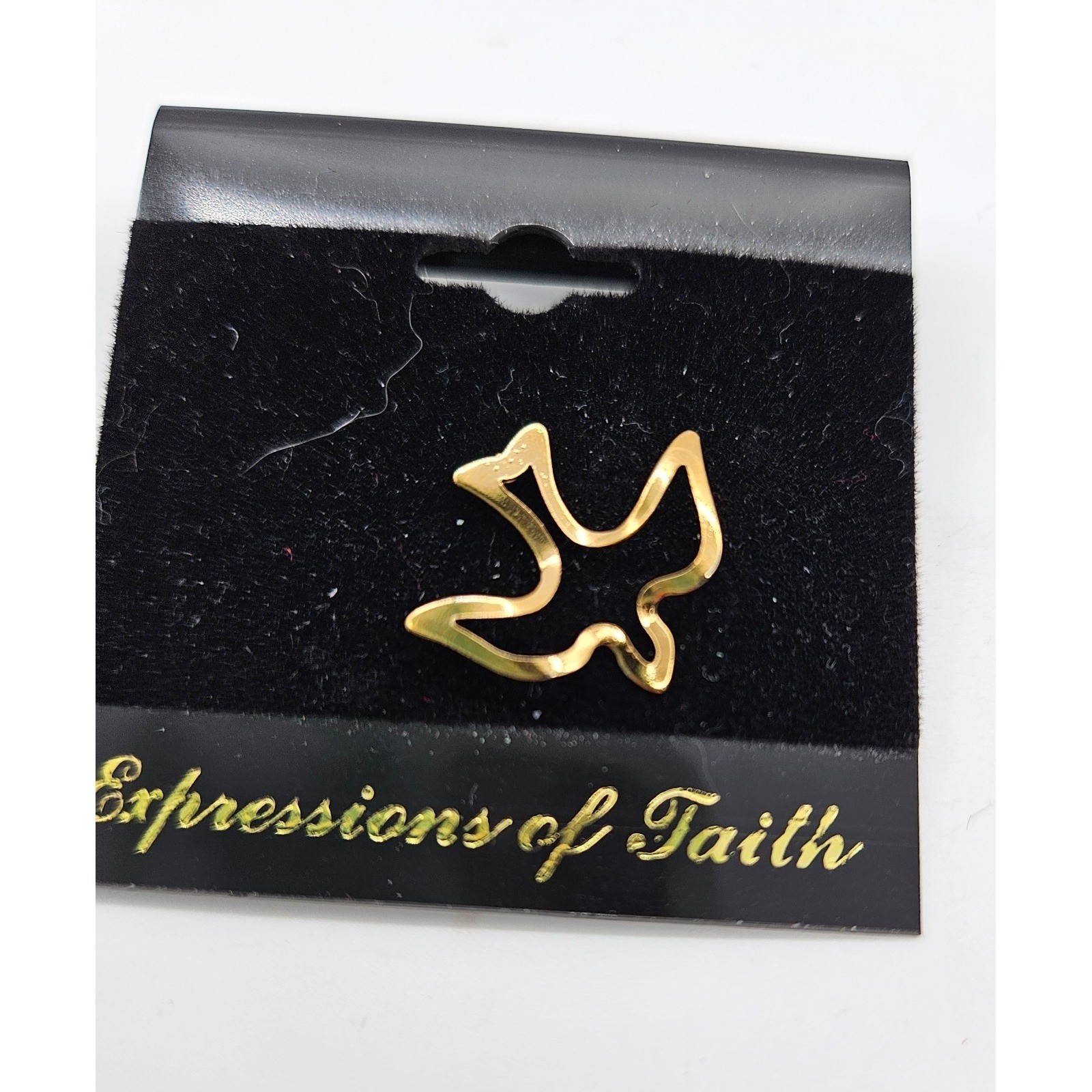 Expressions of Faith Gold Tone Dove Lapel Pin Brooch Religious Symbol