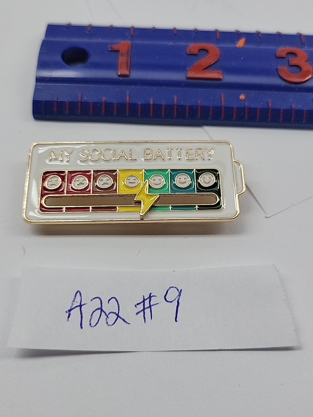 My Social Battery Lapel pin, adjustable slide, novelty collector pin